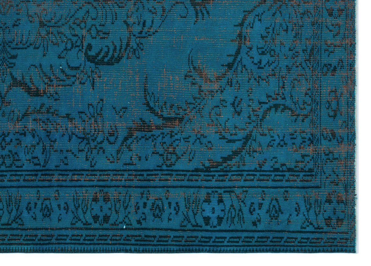 Turquoise  Over Dyed Vintage Rug 6&#39;0&#39;&#39; x 8&#39;4&#39;&#39; ft 183 x 255 cm