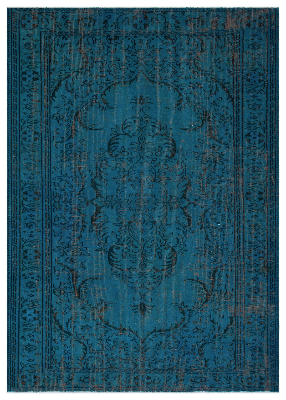 Turquoise  Over Dyed Vintage Rug 6&#39;0&#39;&#39; x 8&#39;4&#39;&#39; ft 183 x 255 cm