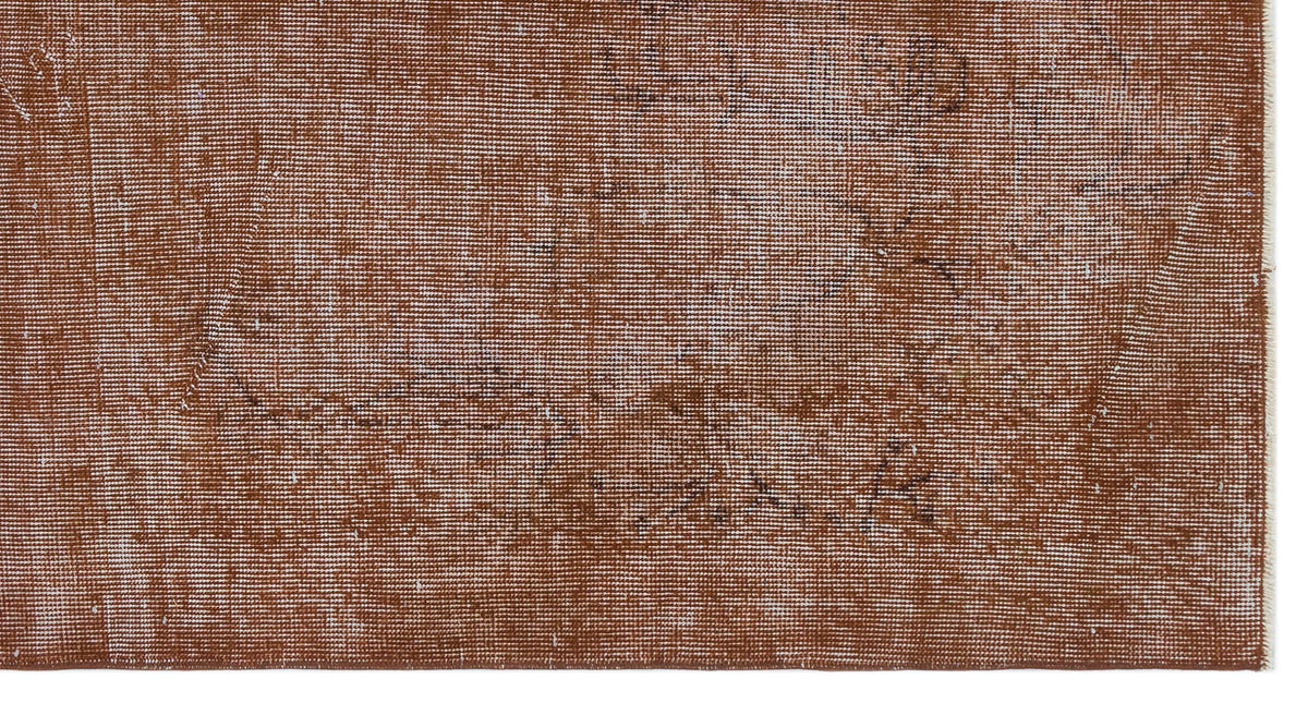 Brown Over Dyed Vintage Rug 3&#39;8&#39;&#39; x 6&#39;11&#39;&#39; ft 113 x 210 cm