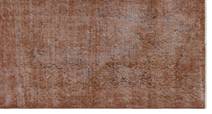 Brown Over Dyed Vintage Rug 3'8'' x 6'11'' ft 113 x 210 cm