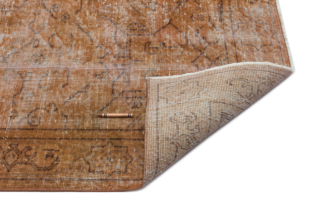 Brown Over Dyed Vintage Rug 5'4'' x 8'10'' ft 162 x 268 cm