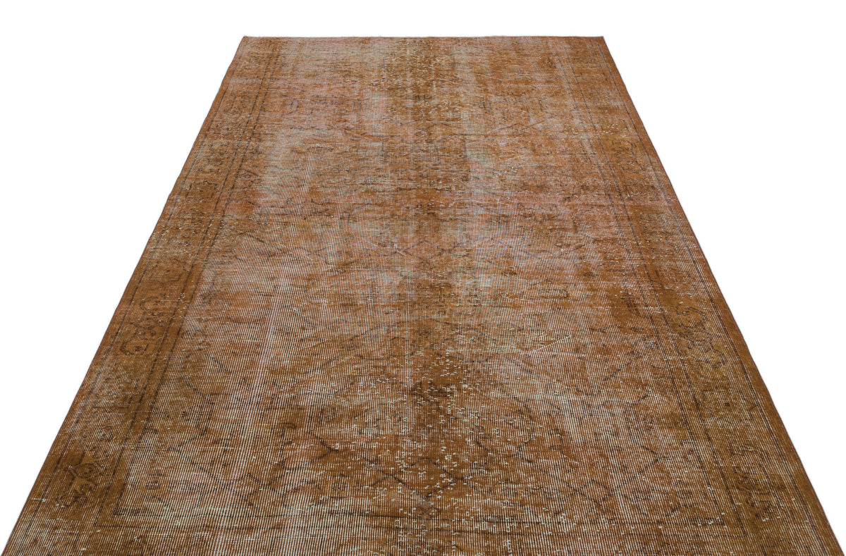 Brown Over Dyed Vintage Rug 5&#39;4&#39;&#39; x 8&#39;10&#39;&#39; ft 162 x 268 cm
