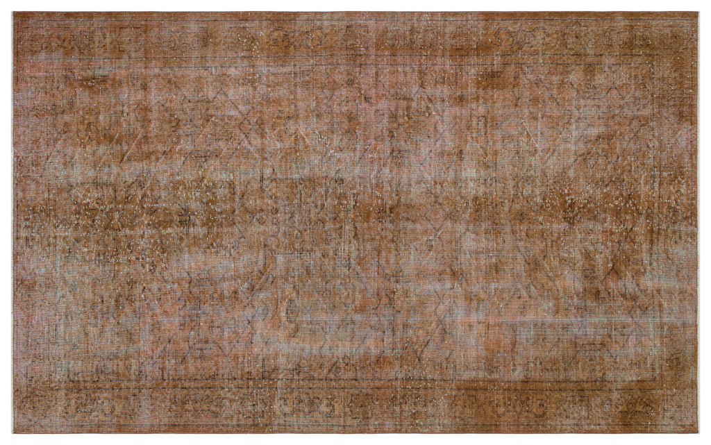 Brown Over Dyed Vintage Rug 5'4'' x 8'10'' ft 162 x 268 cm