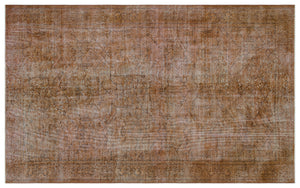 Brown Over Dyed Vintage Rug 5'4'' x 8'10'' ft 162 x 268 cm