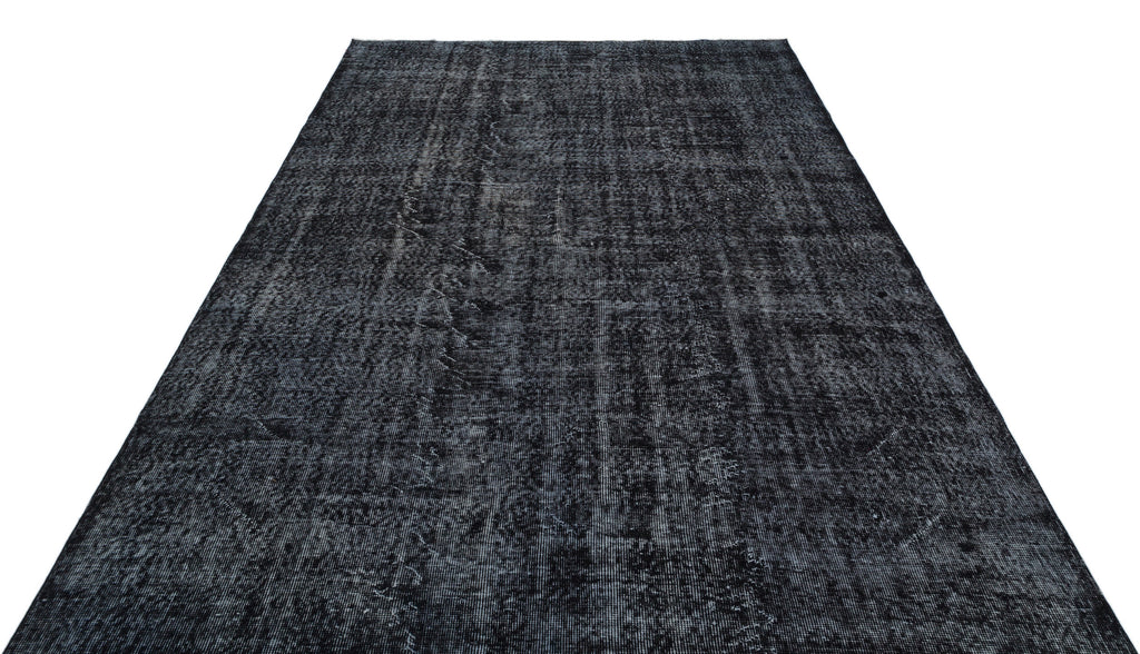 Black Over Dyed Vintage Rug 6'5'' x 10'6'' ft 195 x 319 cm