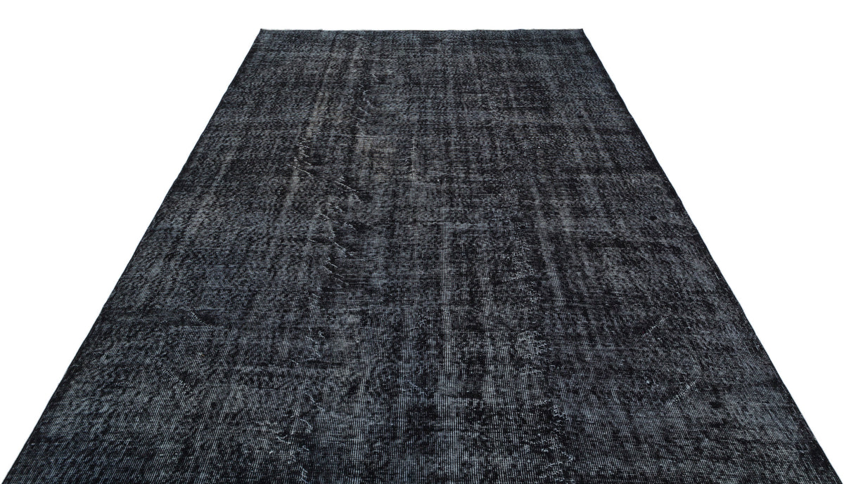 Black Over Dyed Vintage Rug 6&#39;5&#39;&#39; x 10&#39;6&#39;&#39; ft 195 x 319 cm