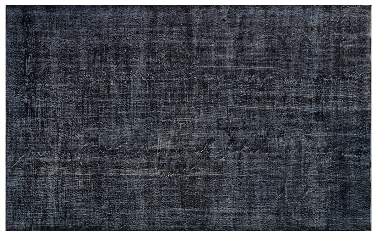 Black Over Dyed Vintage Rug 6&#39;5&#39;&#39; x 10&#39;6&#39;&#39; ft 195 x 319 cm
