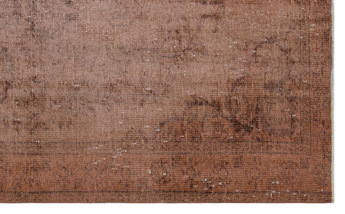 Brown Over Dyed Vintage Rug 5&#39;2&#39;&#39; x 8&#39;8&#39;&#39; ft 158 x 264 cm