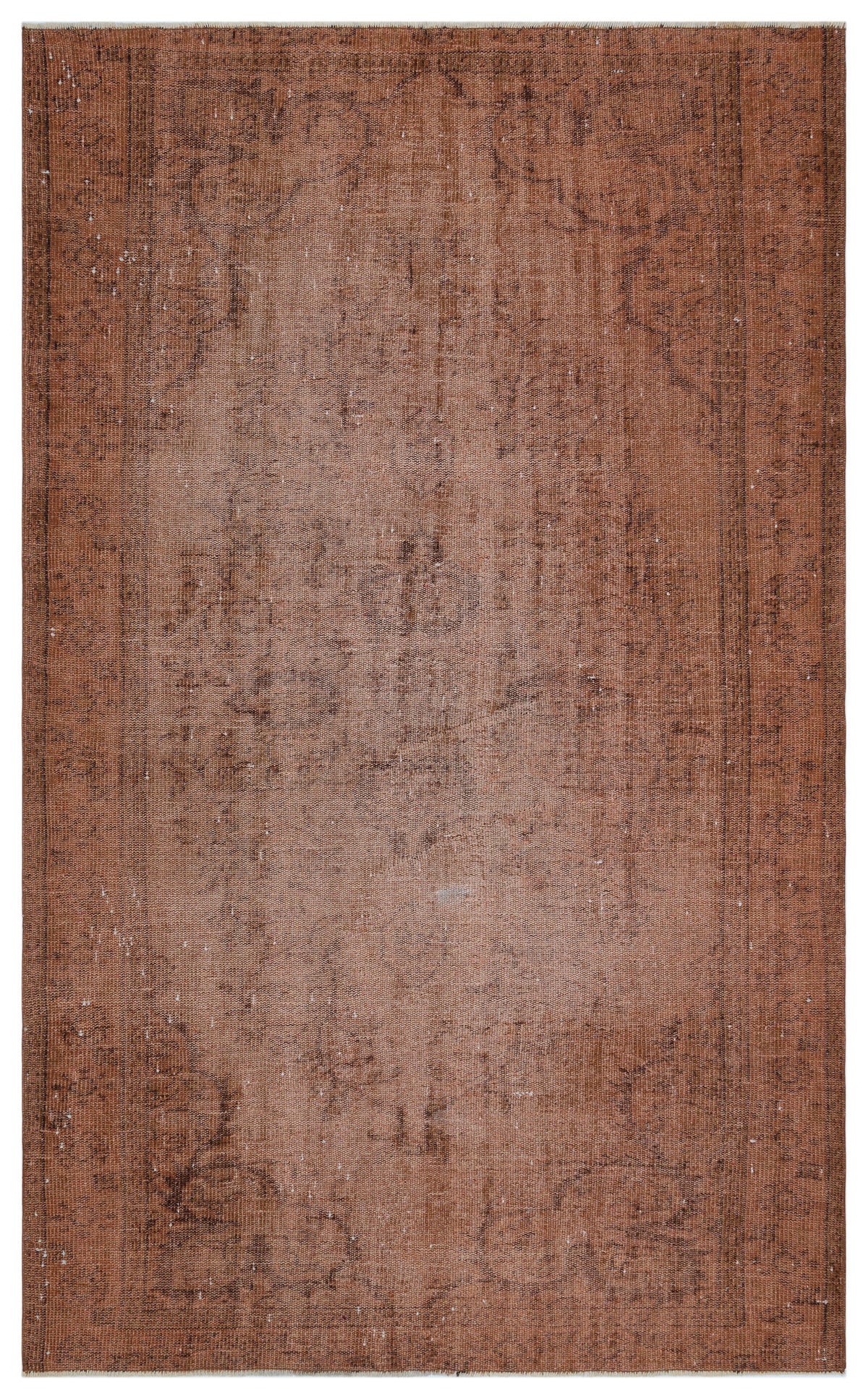 Brown Over Dyed Vintage Rug 5&#39;2&#39;&#39; x 8&#39;8&#39;&#39; ft 158 x 264 cm