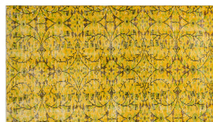 Yellow Over Dyed Vintage Rug 6'2'' x 10'12'' ft 188 x 335 cm