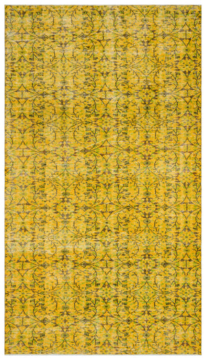Yellow Over Dyed Vintage Rug 6'2'' x 10'12'' ft 188 x 335 cm