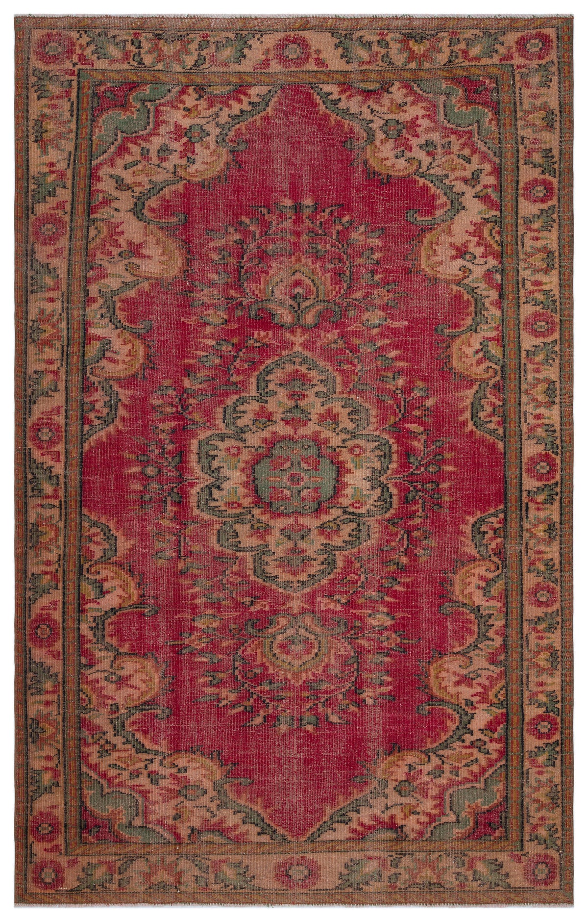 Naturel Over Dyed Vintage Rug 5&#39;7&#39;&#39; x 8&#39;11&#39;&#39; ft 171 x 271 cm
