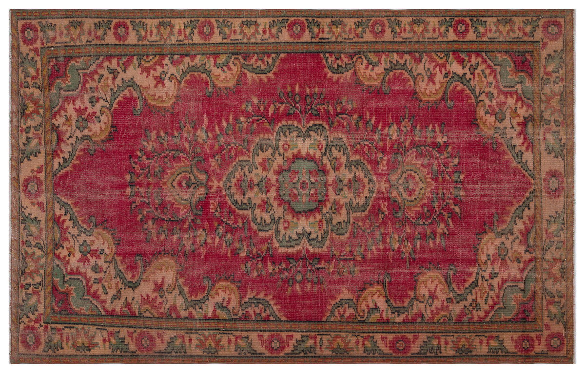 Naturel Over Dyed Vintage Rug 5&#39;7&#39;&#39; x 8&#39;11&#39;&#39; ft 171 x 271 cm