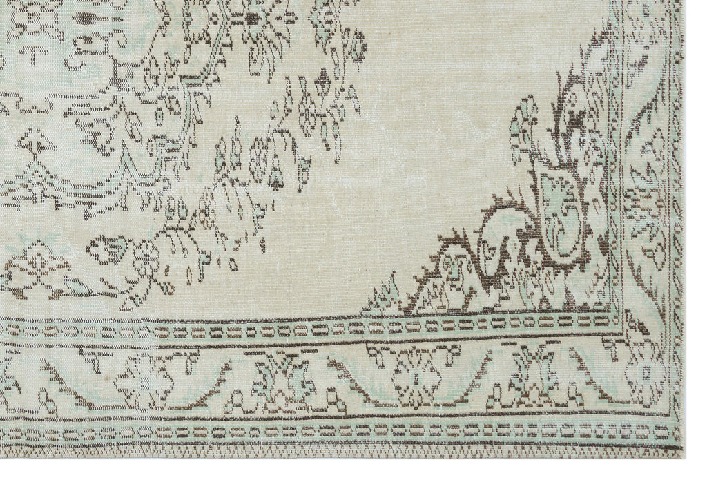 Beige Over Dyed Vintage Rug 6'2'' x 9'2'' ft 188 x 280 cm