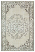 Beige Over Dyed Vintage Rug 6'2'' x 9'2'' ft 188 x 280 cm