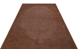 Brown Over Dyed Vintage Rug 5'7'' x 8'8'' ft 169 x 264 cm