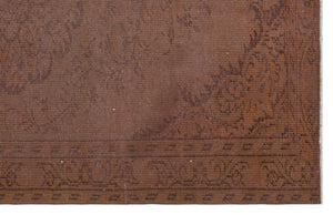 Brown Over Dyed Vintage Rug 5'7'' x 8'8'' ft 169 x 264 cm