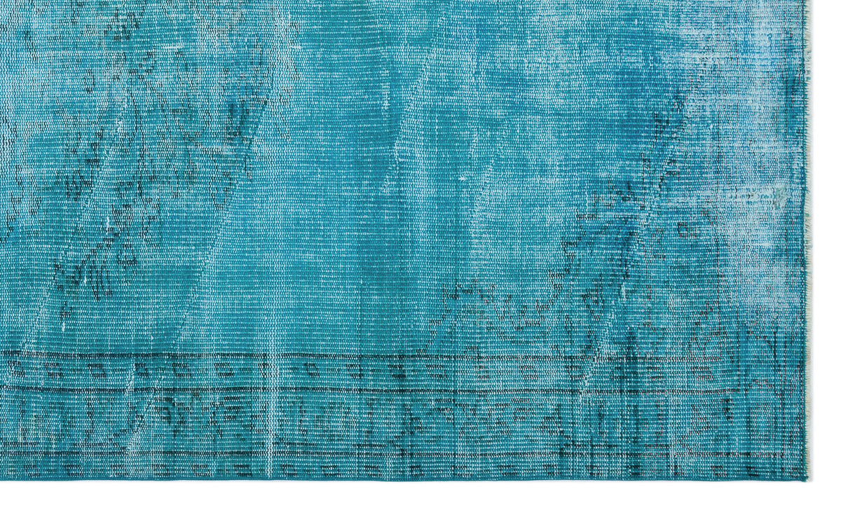 Turquoise  Over Dyed Vintage Rug 4&#39;10&#39;&#39; x 8&#39;0&#39;&#39; ft 147 x 245 cm