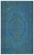 Blue Over Dyed Vintage Rug 5'11'' x 9'7'' ft 181 x 293 cm