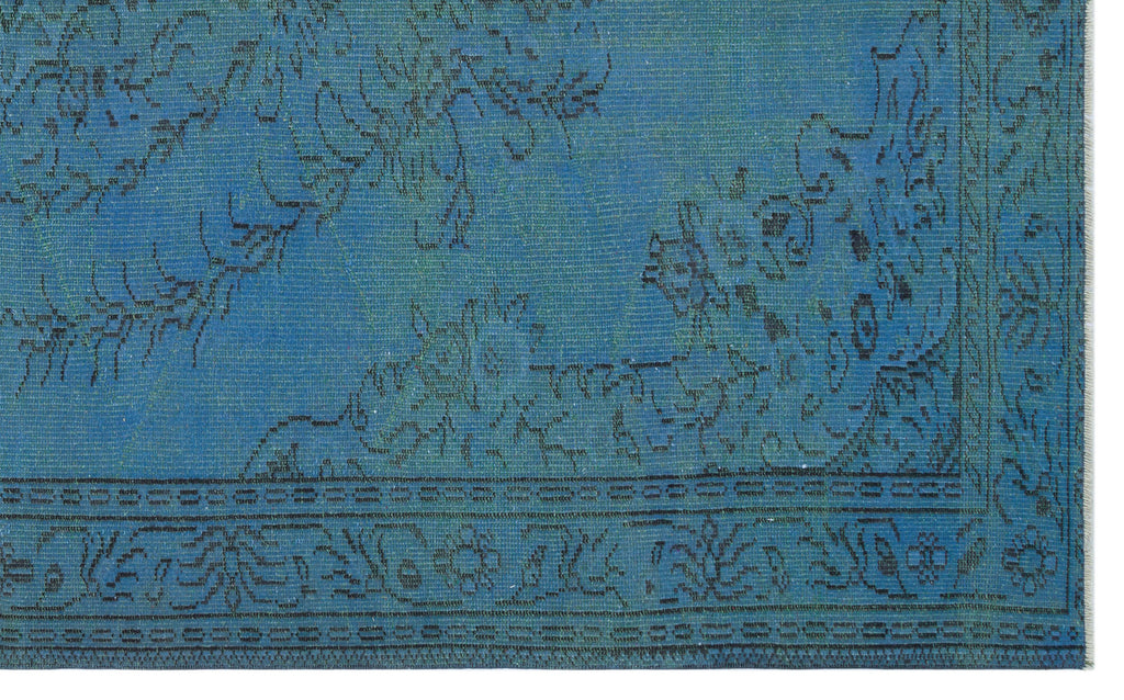 Blue Over Dyed Vintage Rug 5'11'' x 9'7'' ft 181 x 293 cm