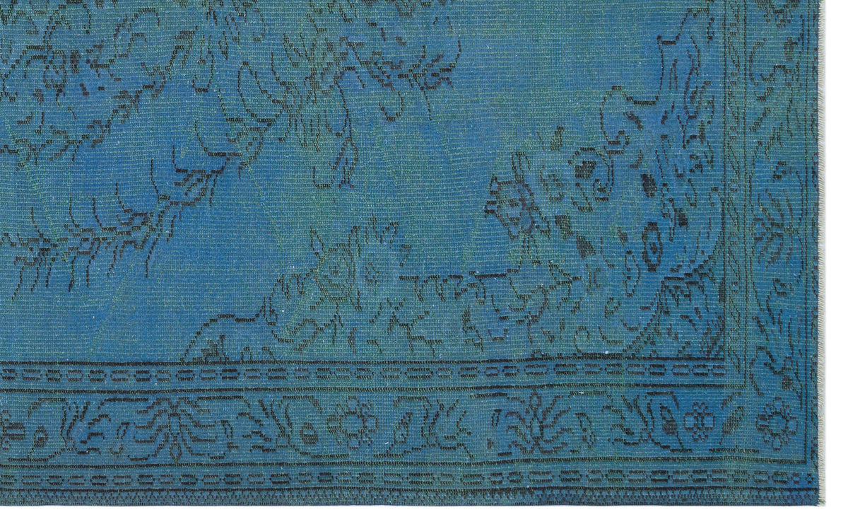 Blue Over Dyed Vintage Rug 5&#39;11&#39;&#39; x 9&#39;7&#39;&#39; ft 181 x 293 cm