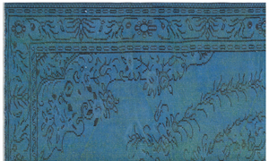 Traditional Design Blue Over Dyed Vintage Rug 5'11'' x 9'7'' ft 181 x 293 cm