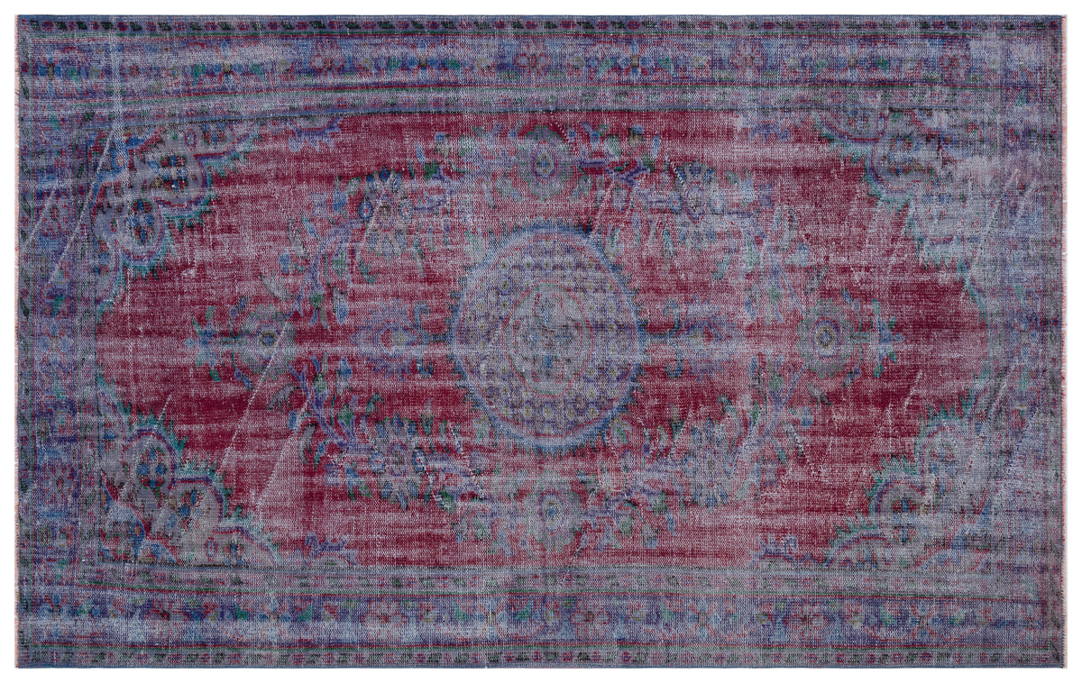 Retro Over Dyed Vintage Rug 5&#39;11&#39;&#39; x 9&#39;5&#39;&#39; ft 181 x 287 cm