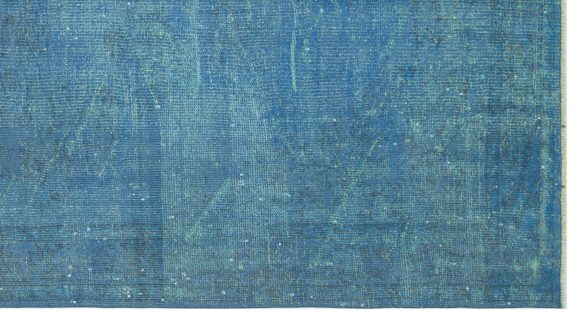 Blue Over Dyed Vintage Rug 4&#39;10&#39;&#39; x 9&#39;1&#39;&#39; ft 147 x 278 cm