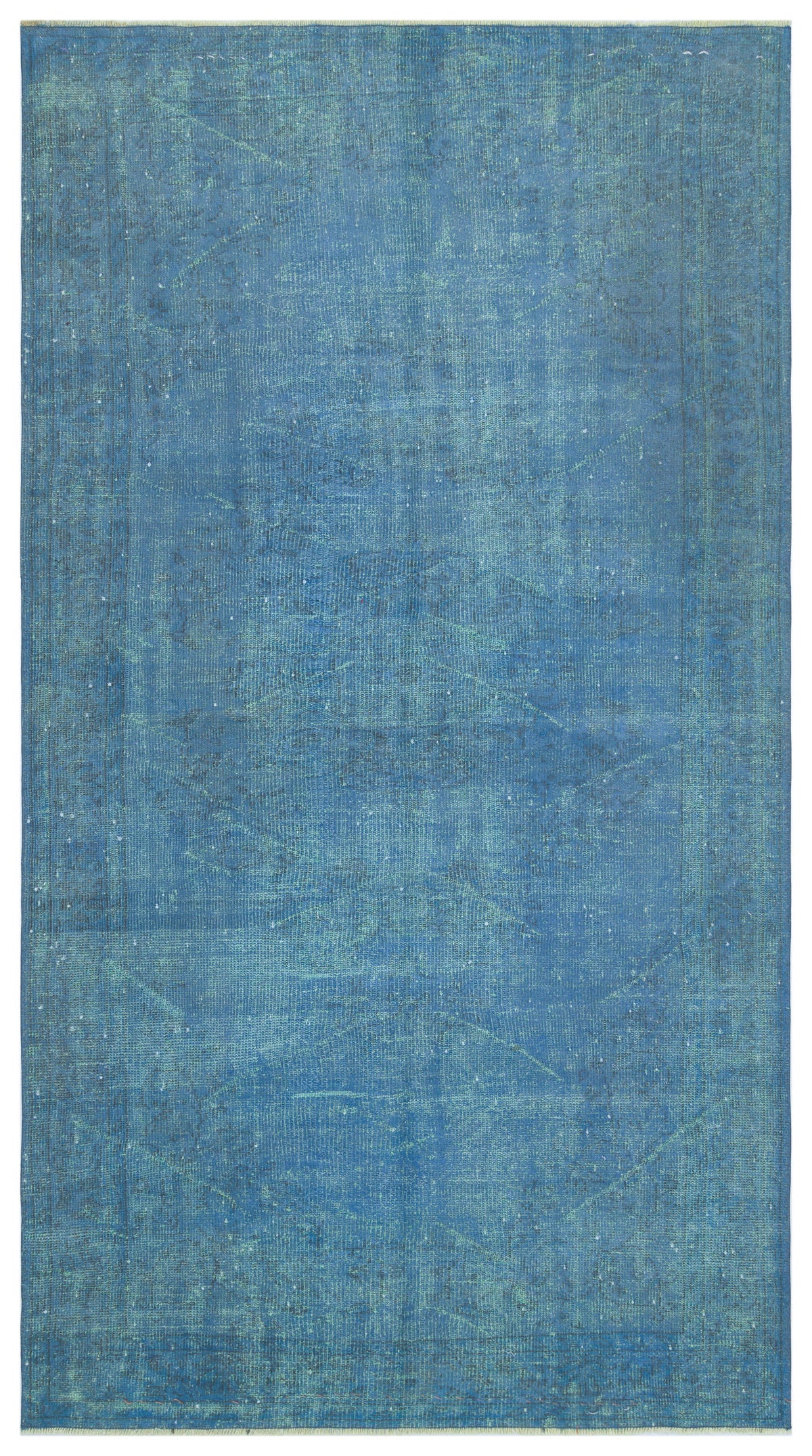 Blue Over Dyed Vintage Rug 4&#39;10&#39;&#39; x 9&#39;1&#39;&#39; ft 147 x 278 cm