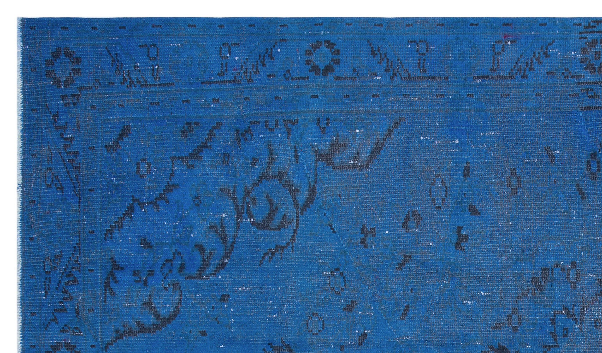 Blue Over Dyed Vintage Rug 5'4'' x 9'2'' ft 163 x 279 cm