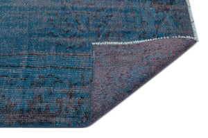 Blue Over Dyed Vintage Rug 5'3'' x 9'1'' ft 161 x 277 cm