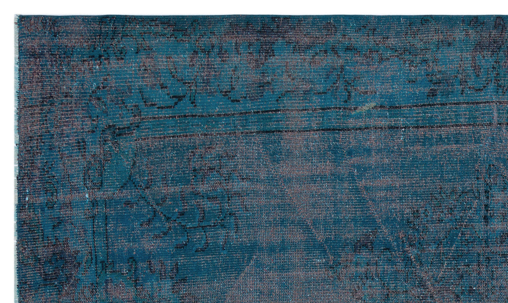 Blue Over Dyed Vintage Rug 5'3'' x 9'1'' ft 161 x 277 cm