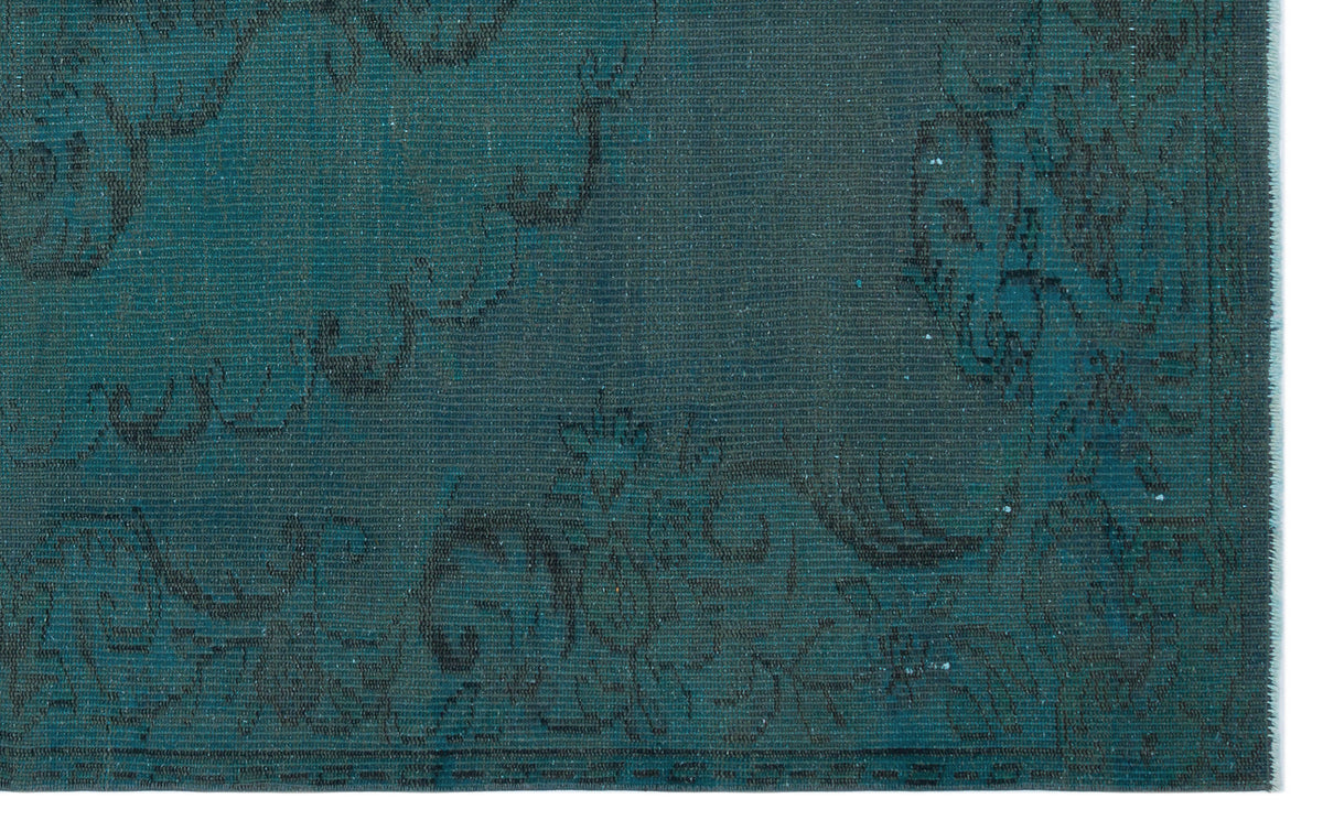 Green Over Dyed Vintage Rug 5&#39;2&#39;&#39; x 8&#39;8&#39;&#39; ft 157 x 263 cm