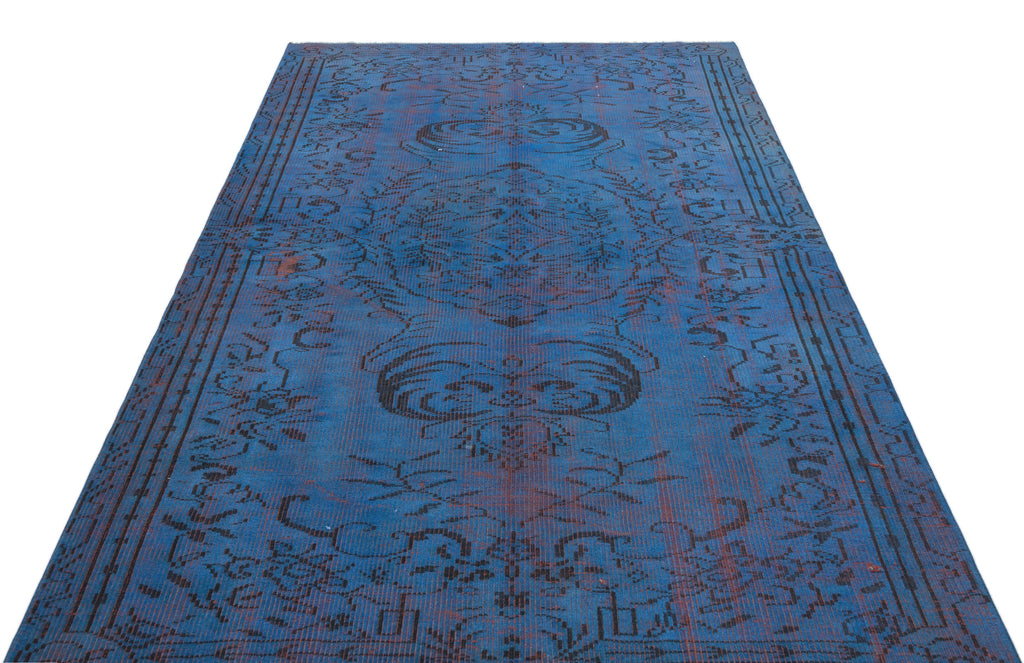 Blue Over Dyed Vintage Rug 5'3'' x 8'0'' ft 161 x 244 cm
