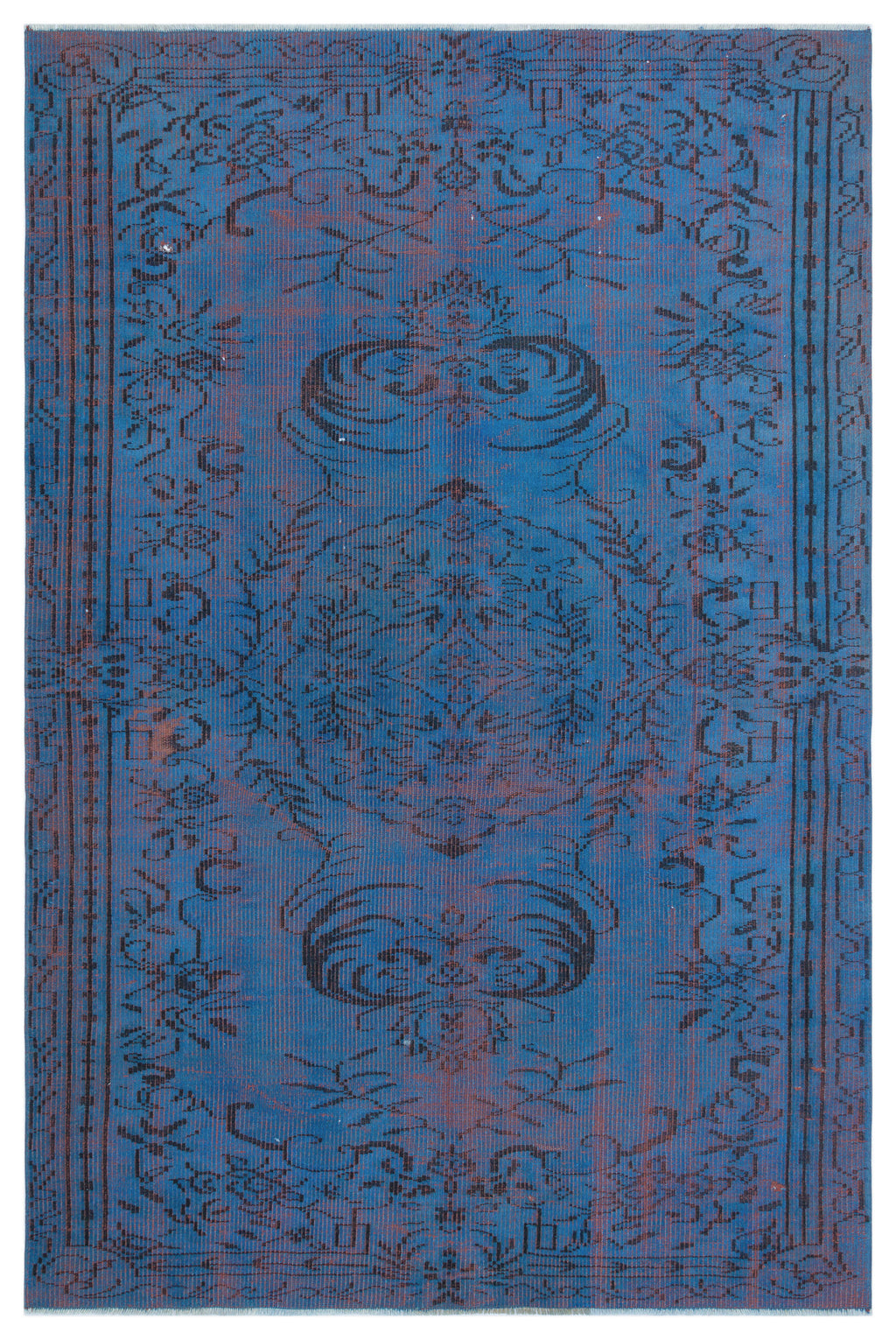 Blue Over Dyed Vintage Rug 5'3'' x 8'0'' ft 161 x 244 cm
