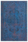 Blue Over Dyed Vintage Rug 5'3'' x 8'0'' ft 161 x 244 cm