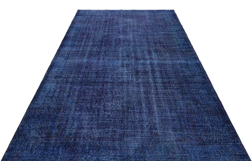 Blue Over Dyed Vintage Rug 5'8'' x 9'4'' ft 173 x 284 cm