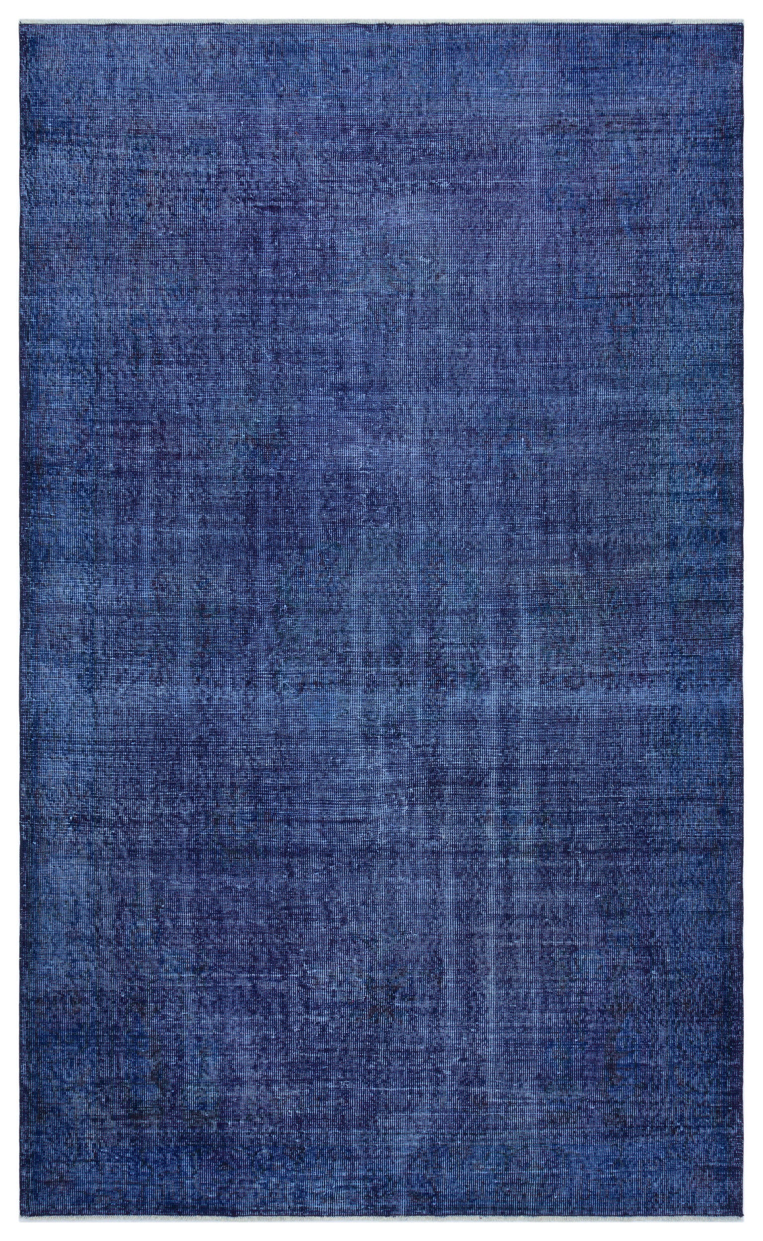 Blue Over Dyed Vintage Rug 5'8'' x 9'4'' ft 173 x 284 cm