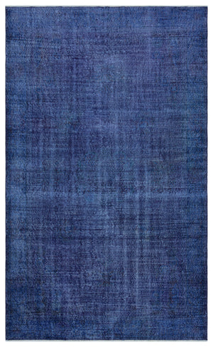 Blue Over Dyed Vintage Rug 5'8'' x 9'4'' ft 173 x 284 cm