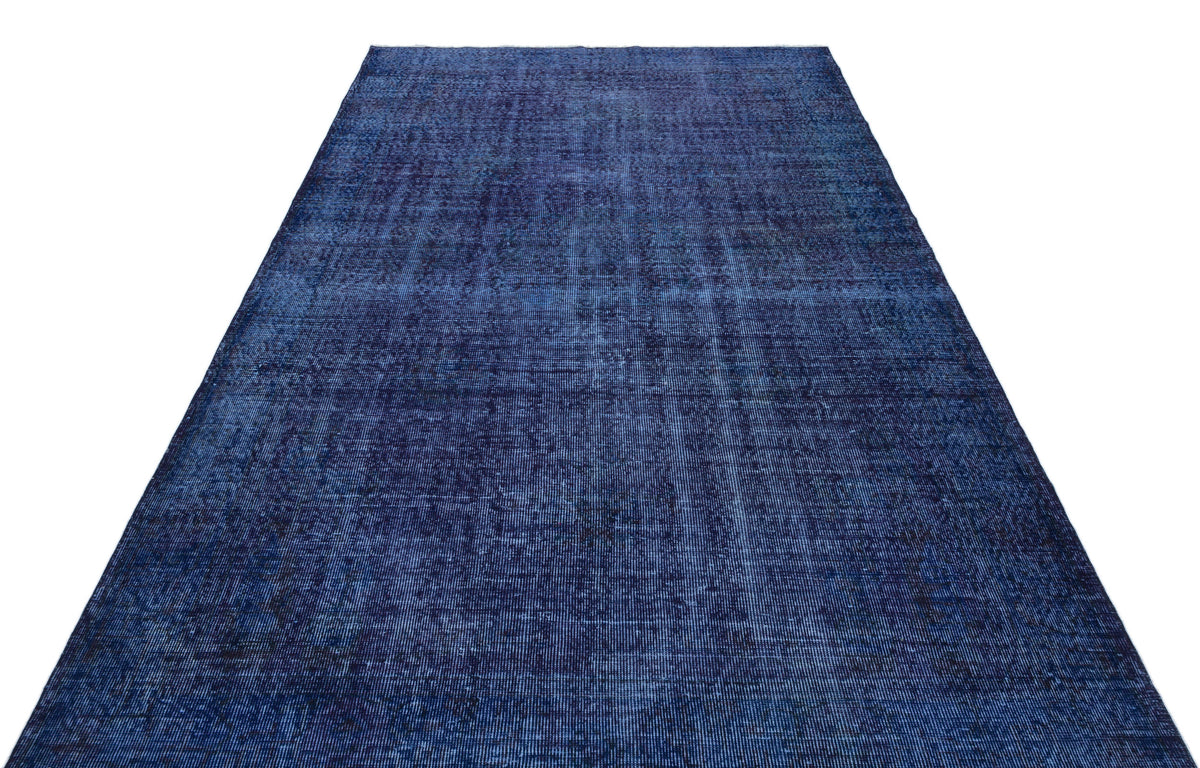 Blue Over Dyed Vintage Rug 5&#39;8&#39;&#39; x 9&#39;4&#39;&#39; ft 173 x 284 cm