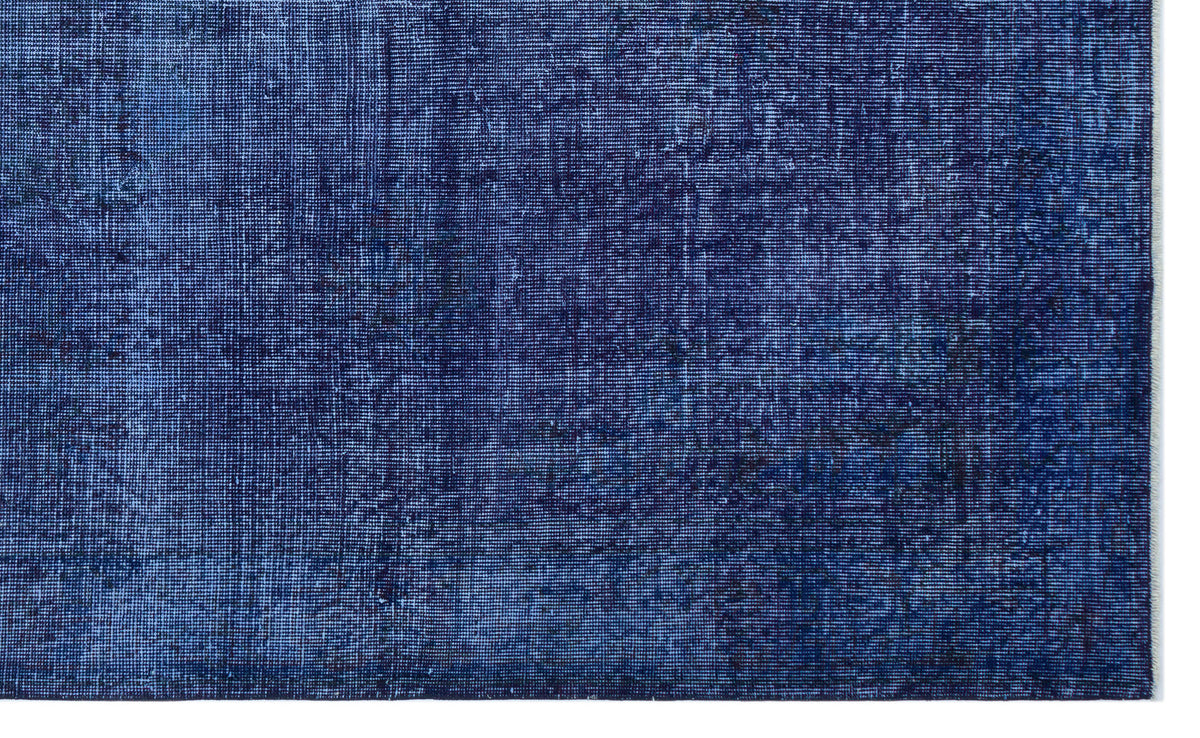 Blue Over Dyed Vintage Rug 5&#39;8&#39;&#39; x 9&#39;4&#39;&#39; ft 173 x 284 cm