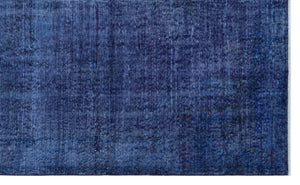 Blue Over Dyed Vintage Rug 5'8'' x 9'4'' ft 173 x 284 cm