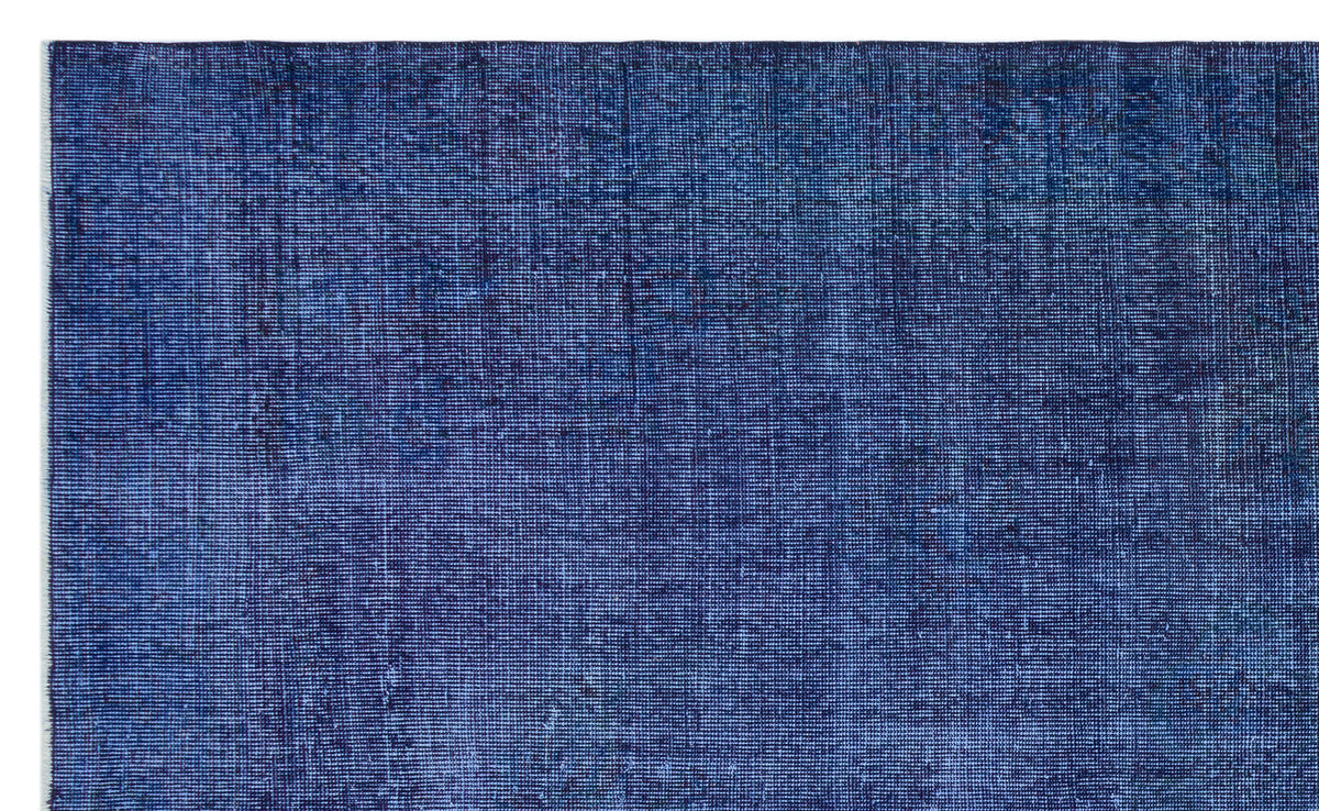 Blue Over Dyed Vintage Rug 5&#39;8&#39;&#39; x 9&#39;4&#39;&#39; ft 173 x 284 cm