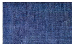 Blue Over Dyed Vintage Rug 5'8'' x 9'4'' ft 173 x 284 cm