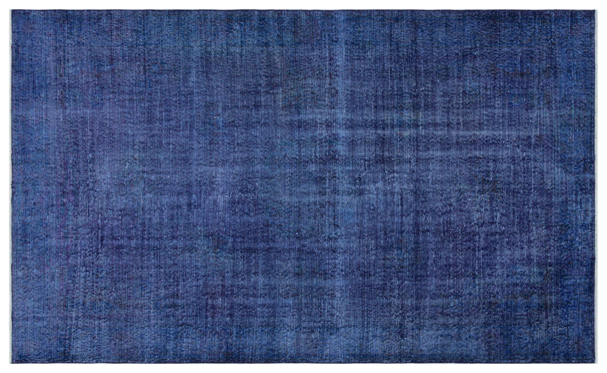 Blue Over Dyed Vintage Rug 5&#39;8&#39;&#39; x 9&#39;4&#39;&#39; ft 173 x 284 cm