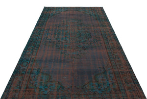 Retro Over Dyed Vintage Rug 5'2'' x 8'2'' ft 157 x 249 cm
