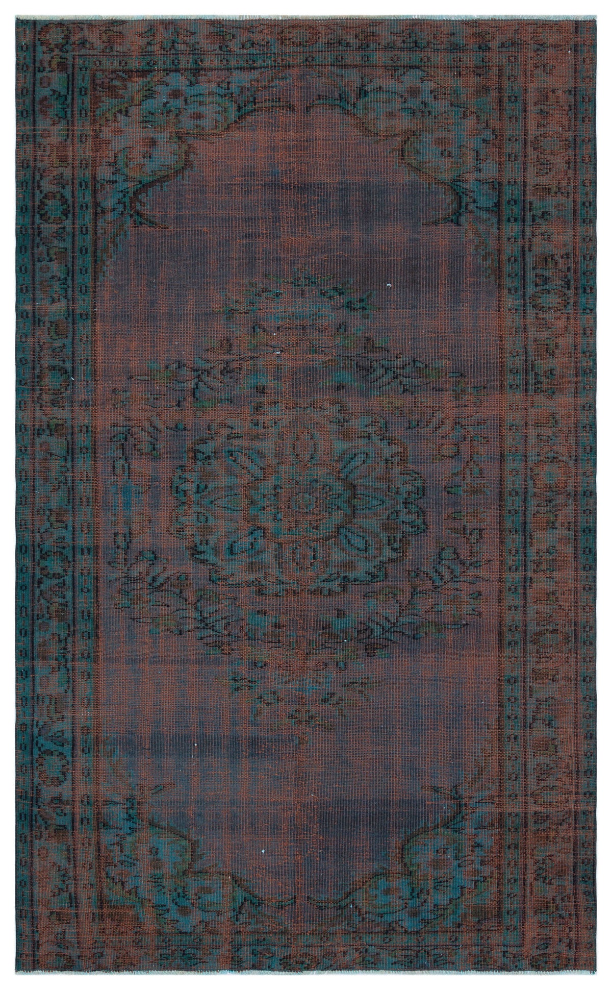 Retro Over Dyed Vintage Rug 5&#39;2&#39;&#39; x 8&#39;2&#39;&#39; ft 157 x 249 cm