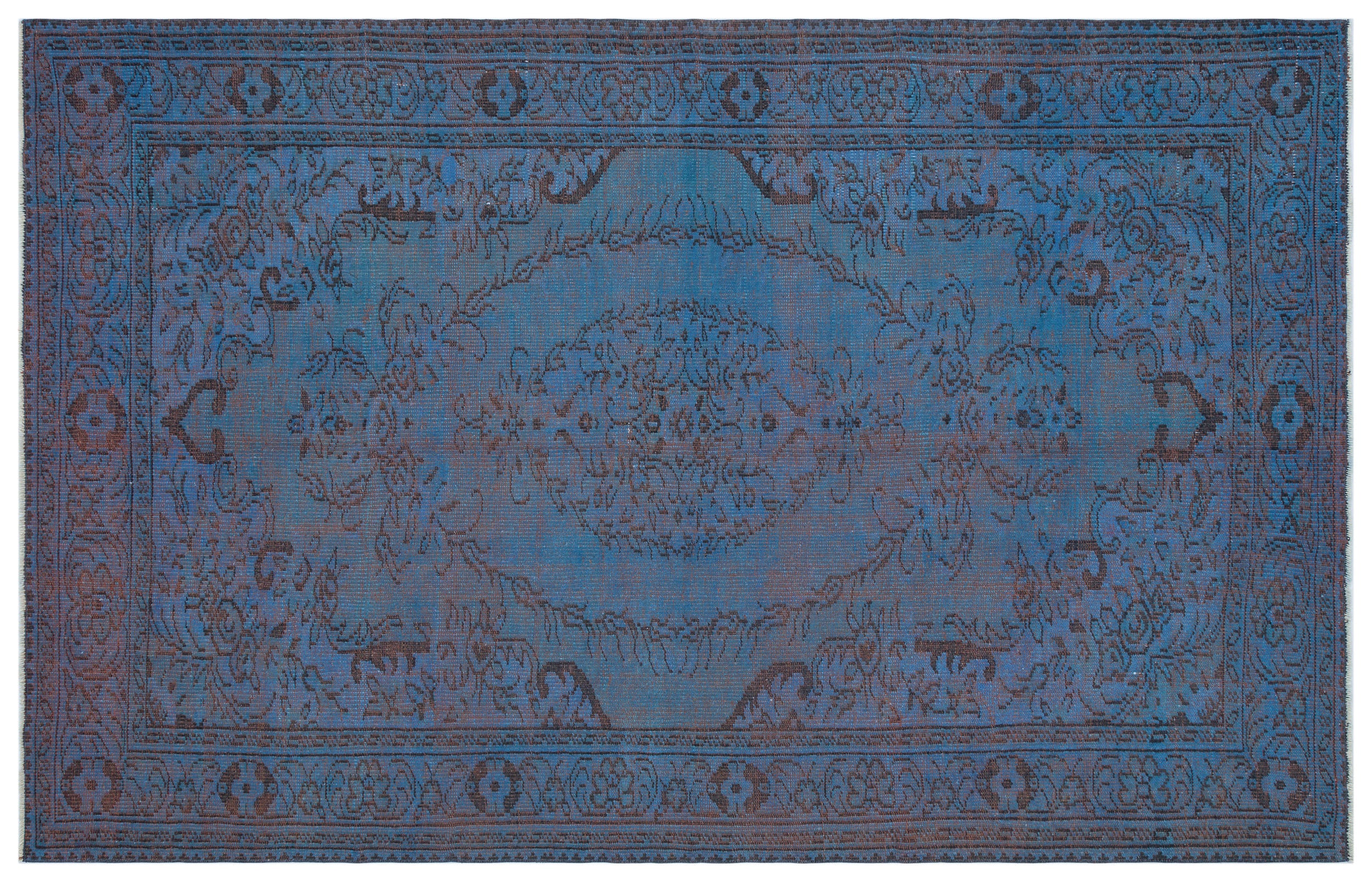 Retro Over Dyed Vintage Rug 6'0'' x 9'2'' ft 184 x 280 cm