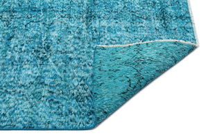 Turquoise  Over Dyed Vintage Rug 6'9'' x 9'6'' ft 205 x 290 cm