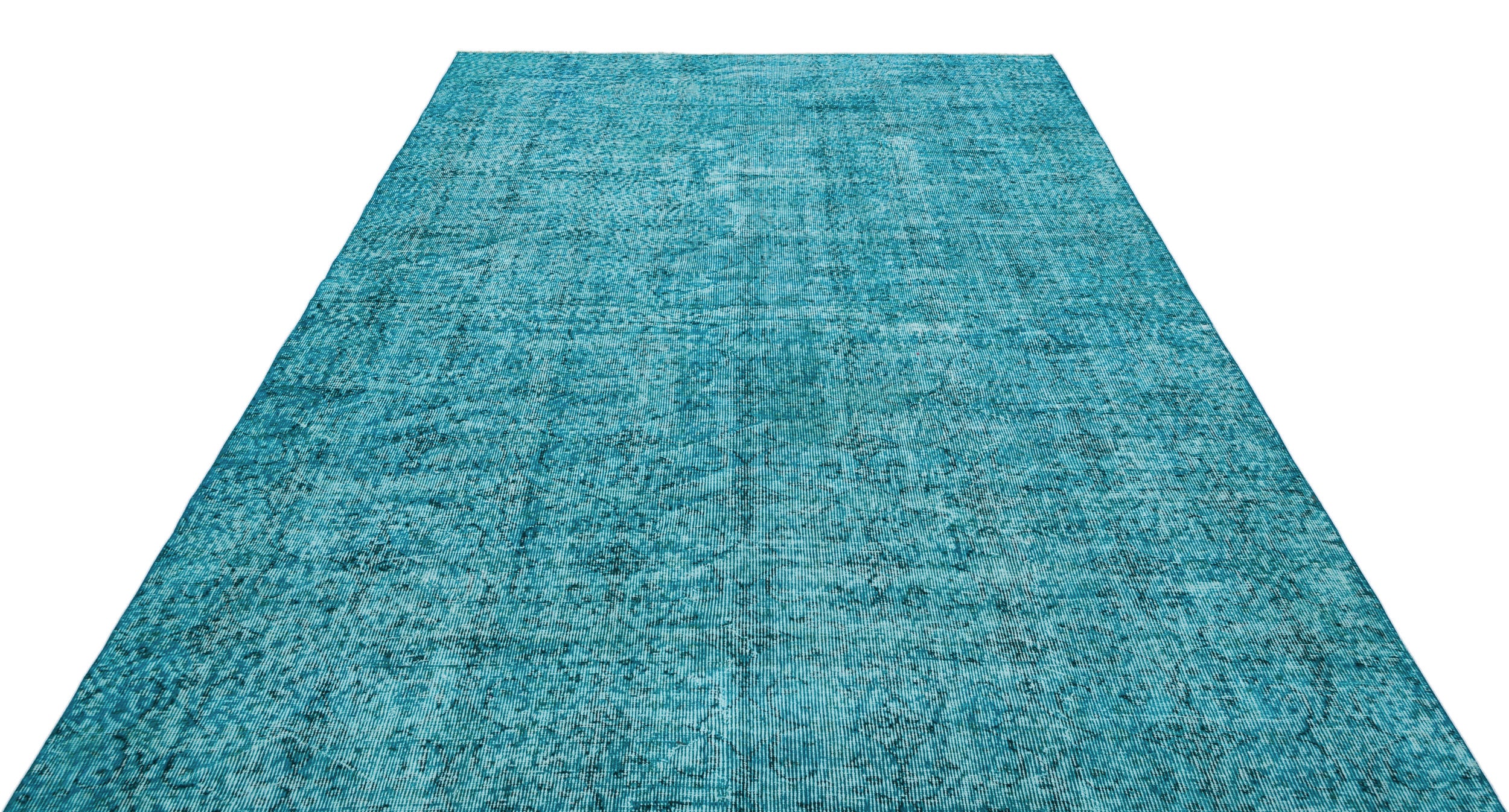 Turquoise  Over Dyed Vintage Rug 6'9'' x 9'6'' ft 205 x 290 cm